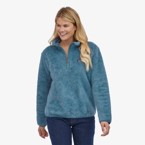 Patagonia Los Gatos Quarter Zip Teddy Jacket Fuzzy Blue size XL